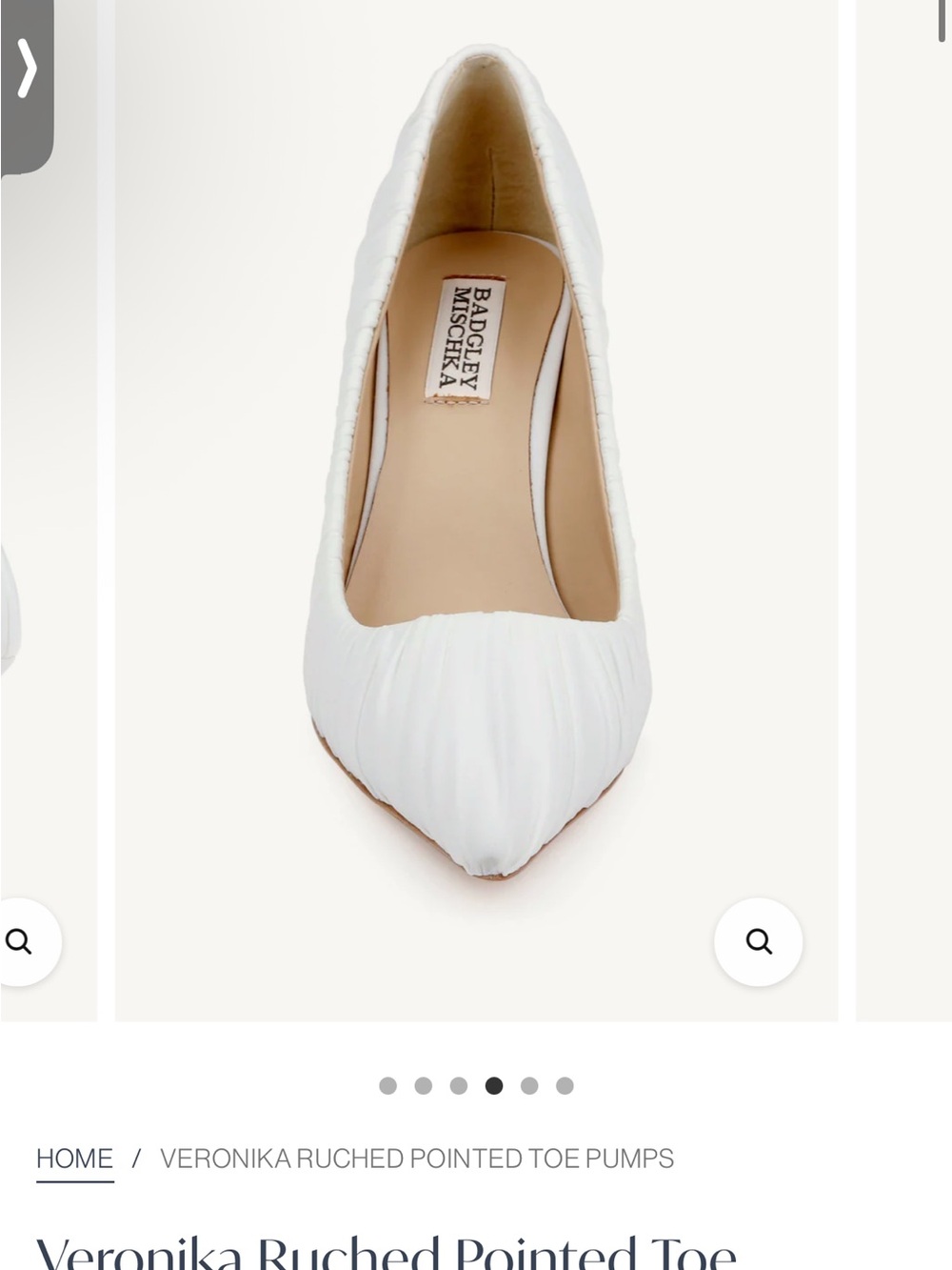 Badgley Mischka Veronika Ruched Pointed Toe Pumps - White - Picture 1 of 7